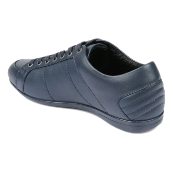 Versace Collection Blue Leather Low Top Logo Sneakers EU 43 US Mens Size 10 NIB - Picture 6 of 7